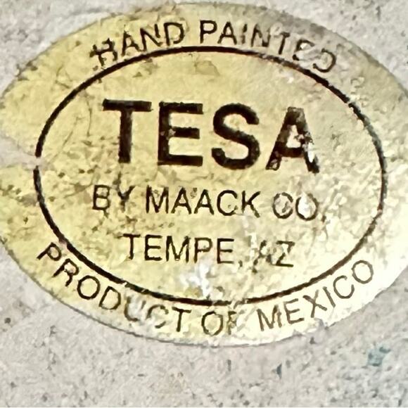 TESA Hand Painted Mini Pottery Vase Desert Scene Cactus Sun Southwest Mexico - Picture 11 of 11